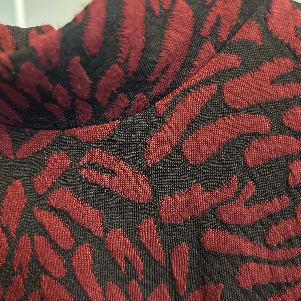 Anthropologie dark red and black dress.